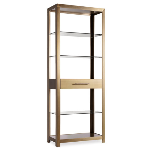 Hooker Furniture Curata Brass Etagere Bookcase with Drawers & Reviews
